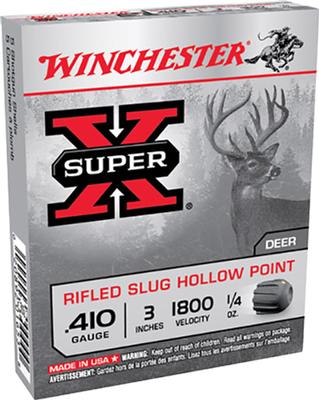  410ga 3 ` 1/4 Oz 1800 Fps Rifled Slug Shot Super X 5ct