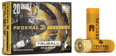  20ga 2.75 ` 3/4 Oz Rifled Slug Shot Premium Vital- Shok Truball 5 Per Box