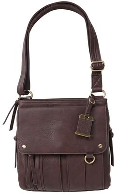 MED CROSSBODY CONCEALED PURSE BRN