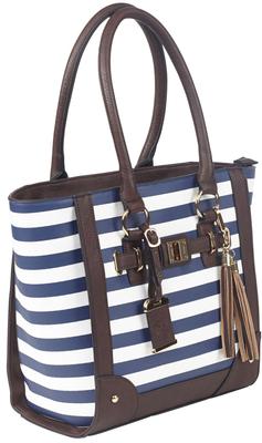  Tote Style Purse Navy Stripe