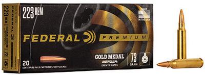 Premium Gold Medal 223 Rem 73 gr 2800 fps Berger Open Tip Match 20 Bx/10 Cs
