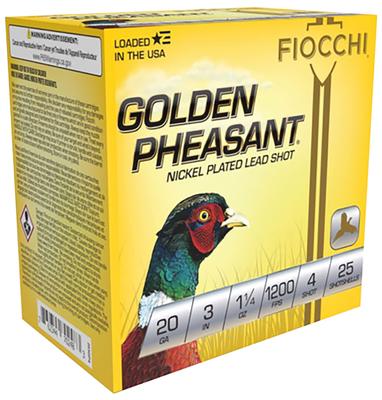 20GA 3in 1-1/4oz 1200FPS 4 Shot Golden Pheasant 25RD