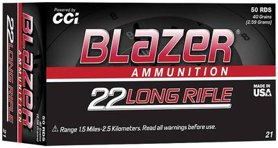 22LR 40GR Lead Round Nose Blazer 50RD