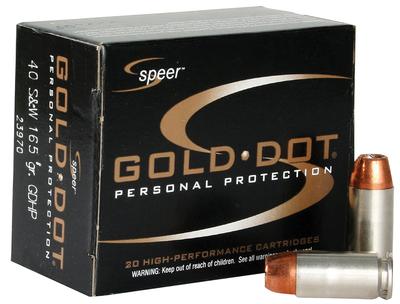 40 S+W 165GR HP GOLD DOT 20rds