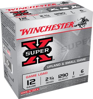  12 Gauge 2.75 ` 1 Oz 1290 Fps 6 Shot Super X Game Load 25 Bx