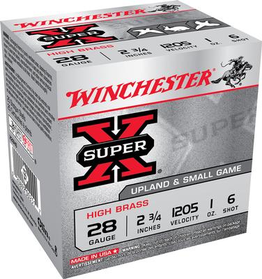  28ga 2.75 ` 1 Oz 1205 Fps 6 Shot Super X Heavy Game Load High Brass 25 Bx