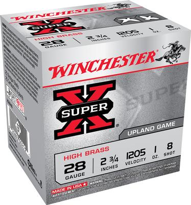 28Ga 2.75` 1 oz 1205 fps 8 Shot Super X Heavy Game Load High Brass 25 Bx