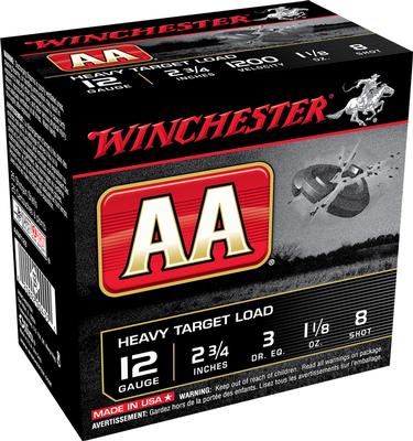 12GA 3DR 1 1/8OZ 8 Shot 2.75` Winchester AA 25rds