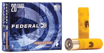 20ga 3` 18 PELLETS 1 1/4 OZ 2 BUCK SHOT POWER-SHOK MAGNUM  5 PER BOX