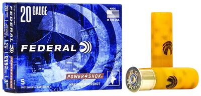  20ga 2.75 ` 20 Pellets 1 Oz 3 Buck Shot Power- Shok Magnum 5 Per Box