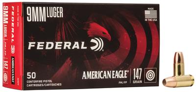 9MM 147GR FMJ AMERICAN EAGLE 50rds