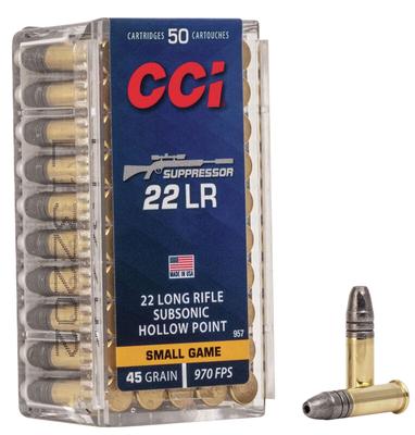 22LR 45GR Lead Hollow Point Suppressor 50RD