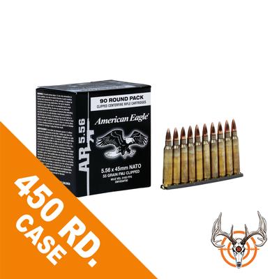 5.56 X 45MM 55 GR FMJ CLIPPED 450 RDS AE