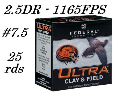 20GA 2-1/2DR 1OZ 7.5 Shot 2.75` Ultra Clay & Field 25rds