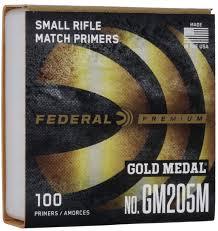 No. GM205M Small Rifle Match Reloading Primers 100CT