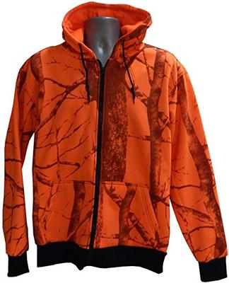 ORANGE CAMO SWEATSHIRT WITH HOOD