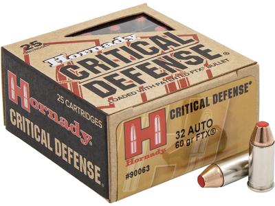 32 AUTO 60GR FTX CRITICAL DEFENSE 25rds