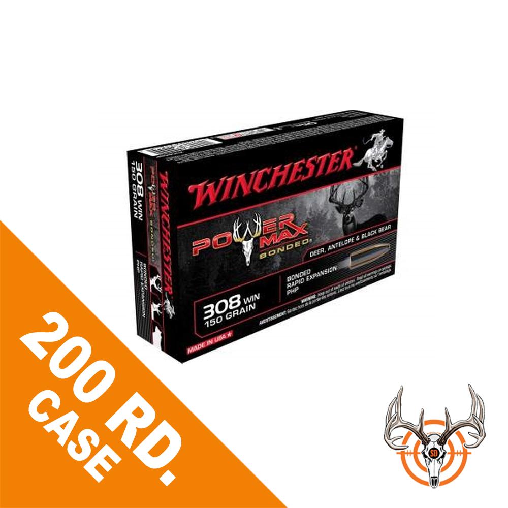 Winchester 308 Win Ammunition Power Max Bonded X3085BP 150 Grain Bonded Rapid Expansion Hollow