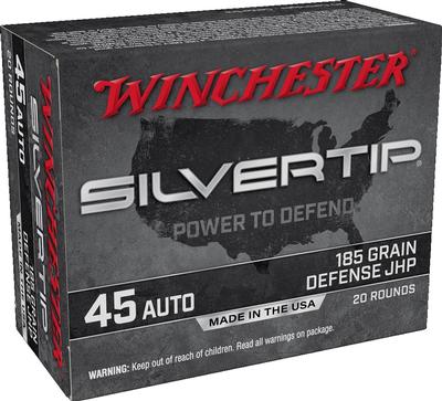 45 AUTO 185GR JHP SILVERTIP 20rds