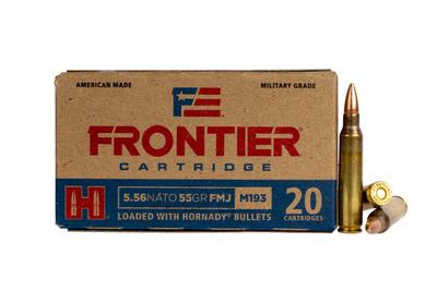 5.56 X 45MM NATO 55 GR FMJ FRONTIER 20 RD