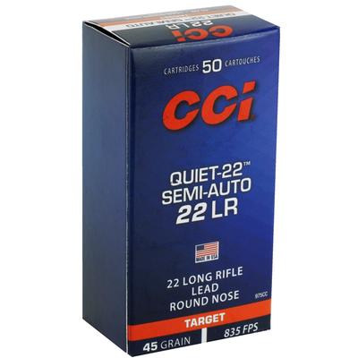22LR 45GR Lead Round Nose Quiet-22 50RD
