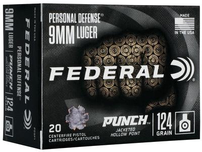  9mm Luger 124gr Jhp Punch 20rds