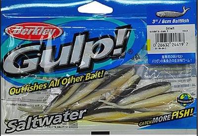 Berkley Gulp! 3 Saltwater Baitfish Smelt 10 Count - GSBF3-SMLT