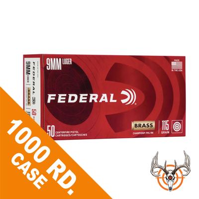  9mm 115gr Fmj Rn Champion Brass 1000rds