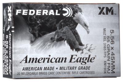 5.56X45MM 55GR FMJ AMERICAN EAGLE 20RD