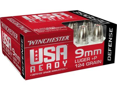 9MM LUGER +P 124GR USA READY DEFENSE 20RD