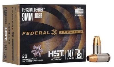 9MM LUGER 147GR HST JACKETED HP 20RD