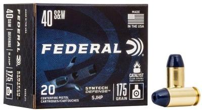 40SW 175GR SJHP SYNTECH DEFENSE 20RD
