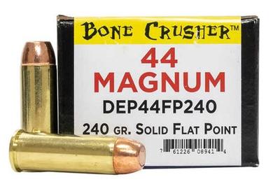 44 MAG 240GR SOLID FLAT POINT BONE CRUSHER 25RD
