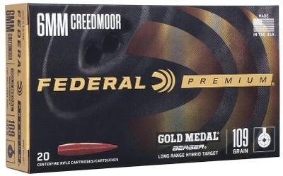 6MM CREEDMOOR 109GR GOLD MEDAL BERGER LR HT 20RD