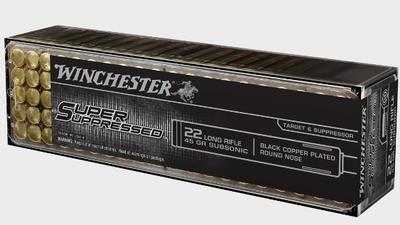 22LR 45GR COPPER PLATED RN SUPER SUPPRESSED 100RD