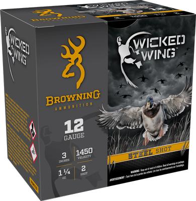 12GA 3in 1-1/4oz 2 Shot Wicked Wing Steel 250RD