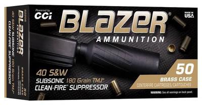 40SW 180GR TMJ Subsonic 50RD