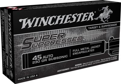 45 AUTO 230GR FMJ Encapsulated Super Suppressed 50RD