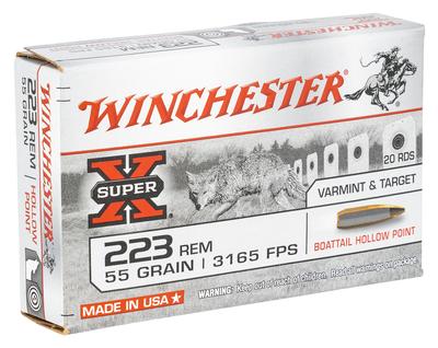 223 Rem 55GR Boat-Tail Hollow Point Super X Varmint 500RD