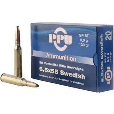 6.5x55 Swedish 139GR Soft Point Boat-Tail 20RD