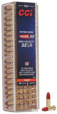 22LR 40GR Polycoated Lead Round Nose Clean-22 100RD