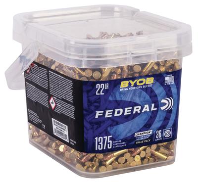 22LR 36GR Copper Plated Hollow Point Bucket 1375RD