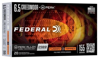 6.5 CREEDMOOR +PEAK 155GR FUSION TIPPED 20RD