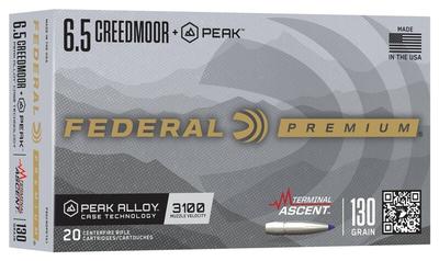 6.5 CREEDMOOR +PEAK 130GR TERMIAL ASCENT 20RD