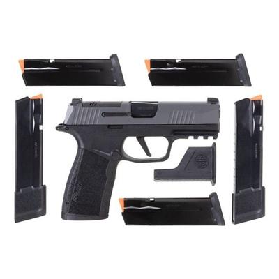 P365X Macro 5 Mags, Bag, Loader Bundle 9mm 3.70in 21+1 Gray/Black Pistol