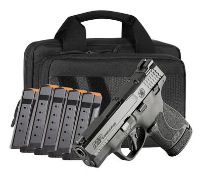 MP9 Shield Plus 6 Mags & Bag Bundle 9mm 3.10in 13+1 Black Pistol