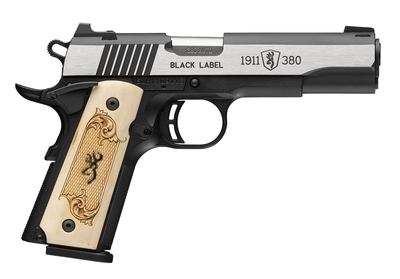 1911 Black Label 380 ACP 4.25in 8+1 Stainless Steel Pistol - Manual Safety