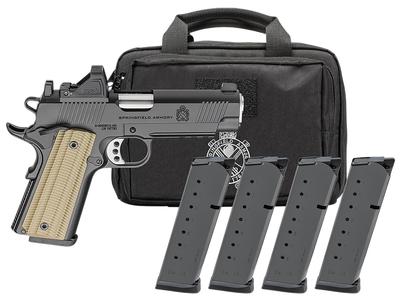 1911 Operator 4 Mags, Bag, Green Dot Gear Pac Bundle 45 ACP 4.25in 8+1 Pistol