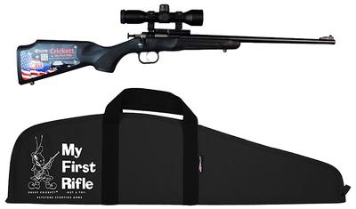 Cricket Youth Package 22LR 16.12in 1rd Black Bolt Action Rifle - Scoped Pkg