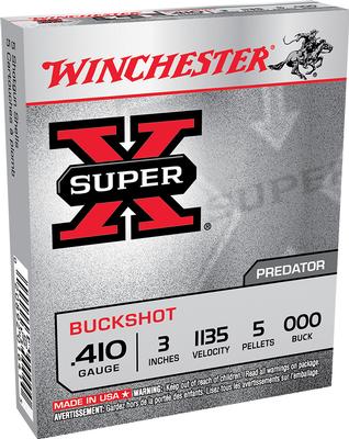  410ga 3 ` 5 Pellets 000 Buck Shot Super X 5rd